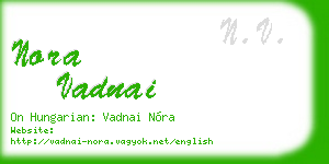 nora vadnai business card